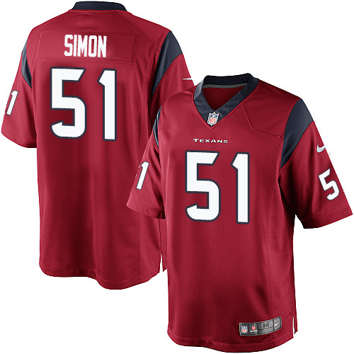Men's Limited John Simon Nike Jersey Red Alternate - #51 NFL Houston Texans